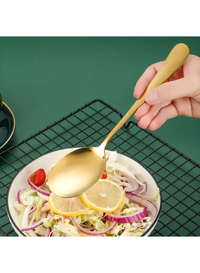 8 Pcs Stainless Steel Kitchen Utensil Set With Fork Spoon Colander And Barbecue Clip - Image 2